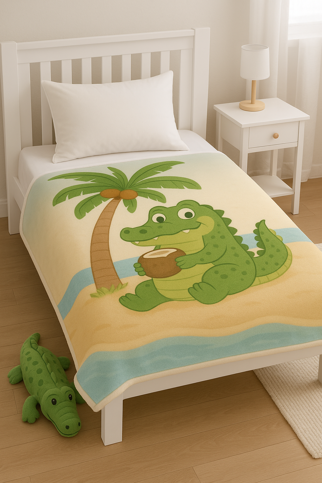 Coconut Cove Alligator Crushed Velvet Fleece Blankets