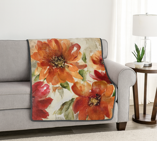 Autumn Ember Pixel Fleece Blankets