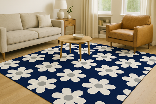 Blossoms in Blue Area Rugs