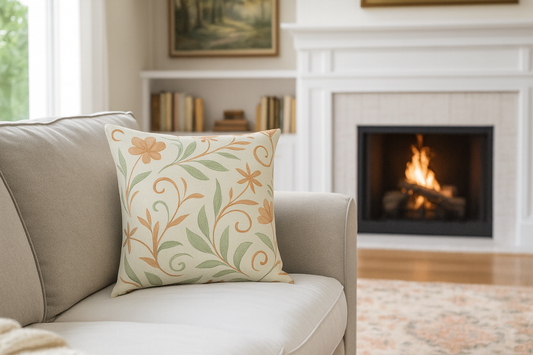 Botanical Bloom Throw Pillow