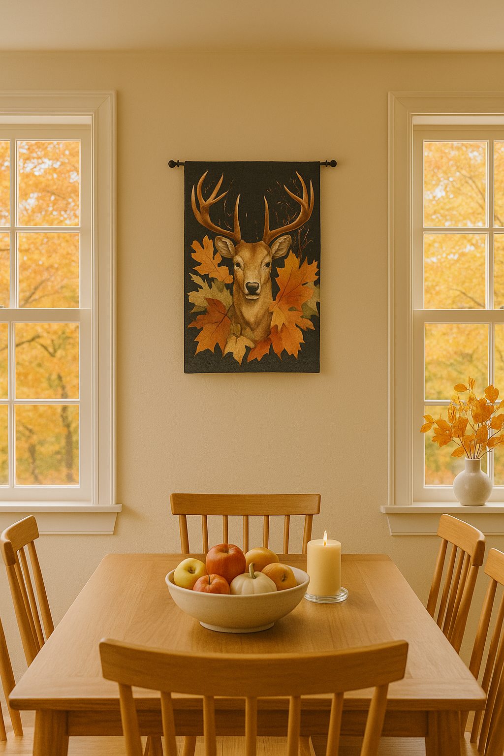 Autumn Majestic Deer Woven Tapestrie