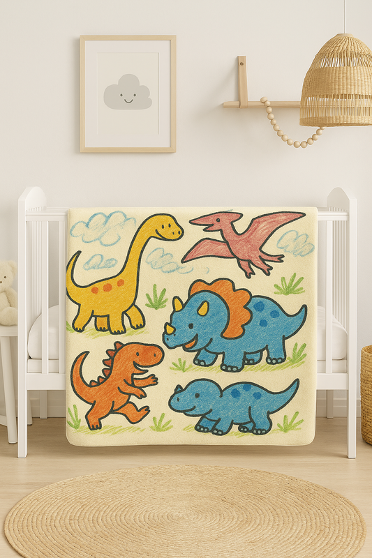 Dino Dreams Pixel Fleece Blankets
