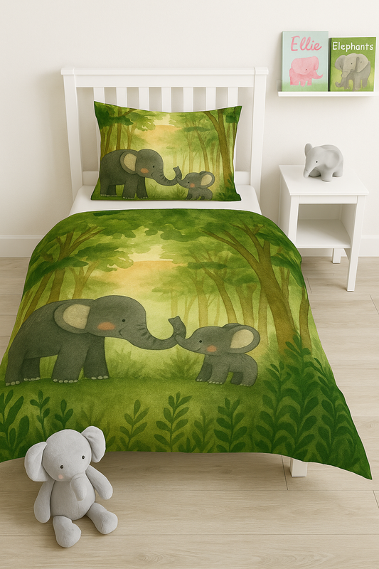 Elephant Sunset Stroll Comforter