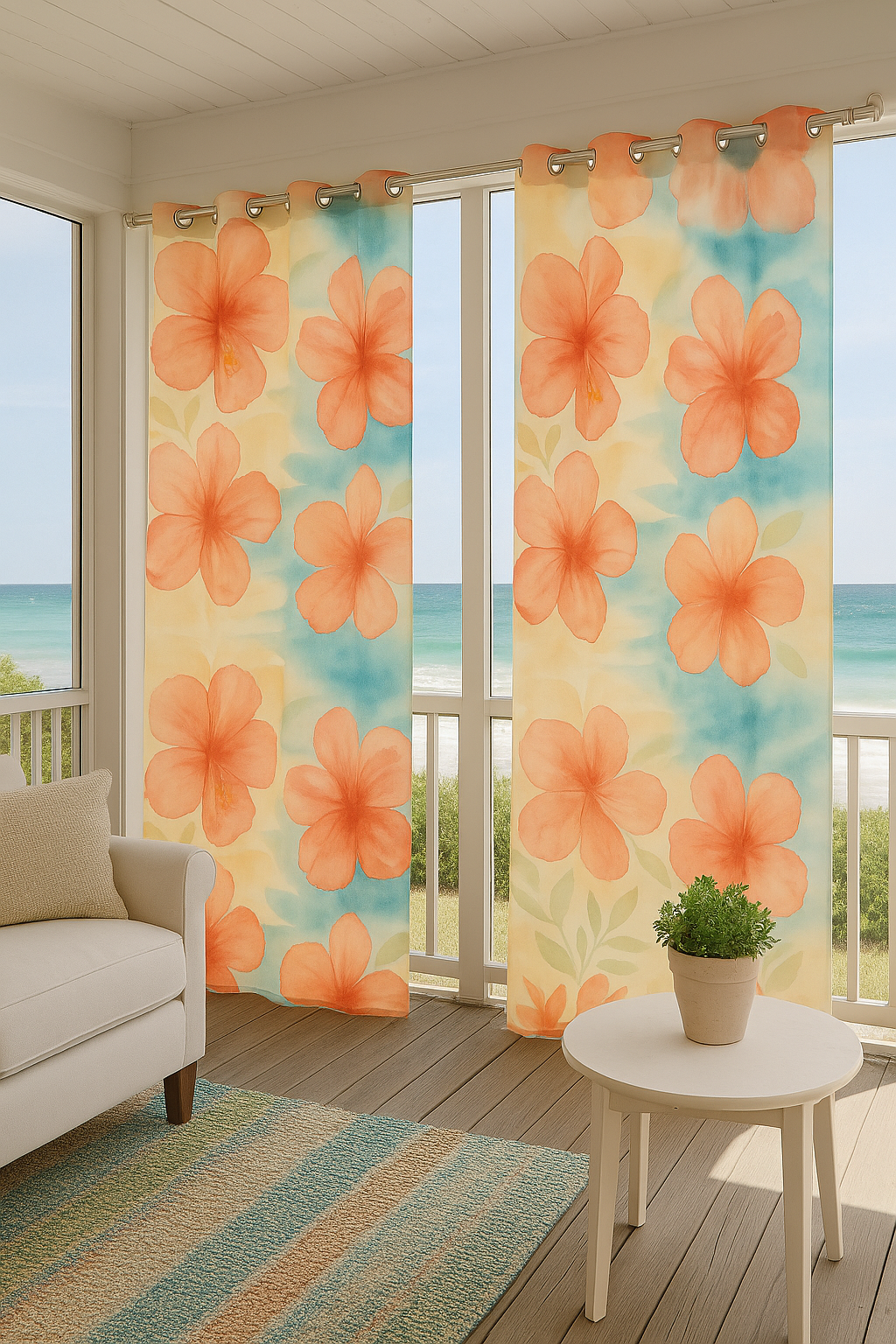 Island Bloom Breeze Curtains