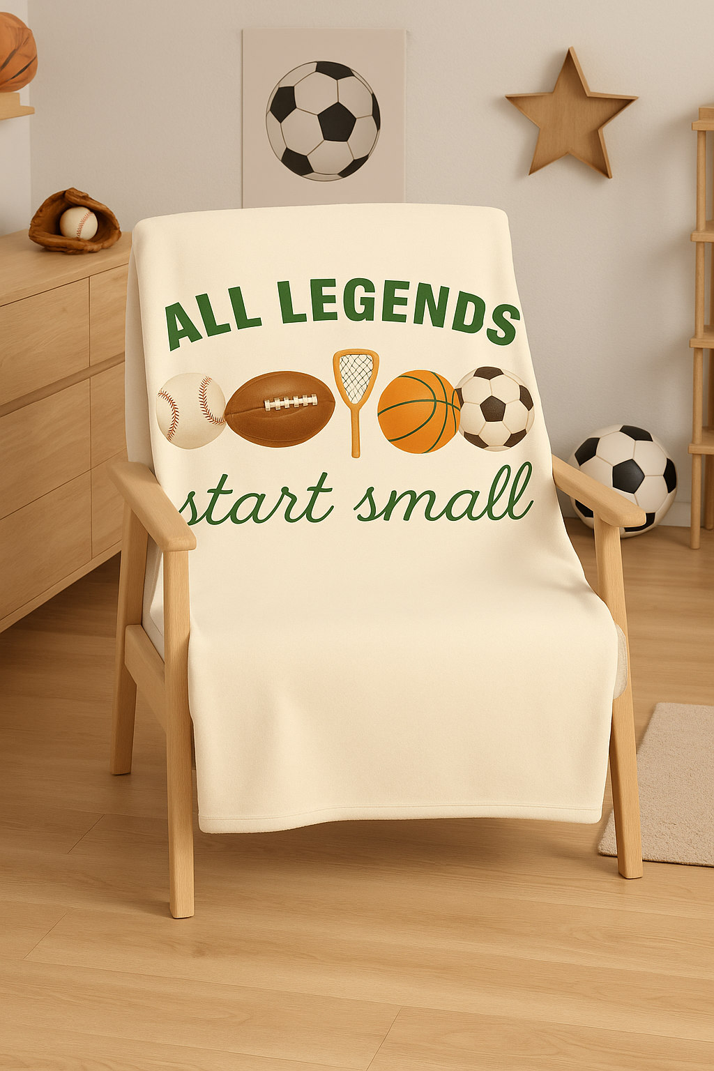 All Legends Start Small Crushed Velvet Fleece Blankets