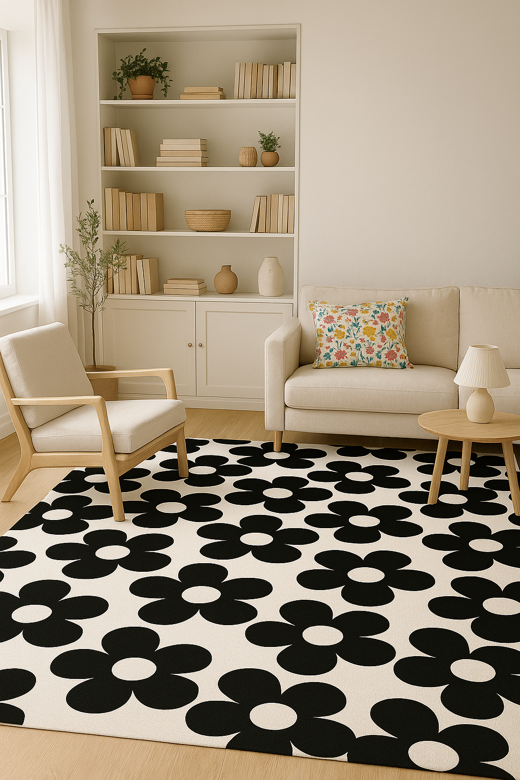 Midnight Petals Area Rugs