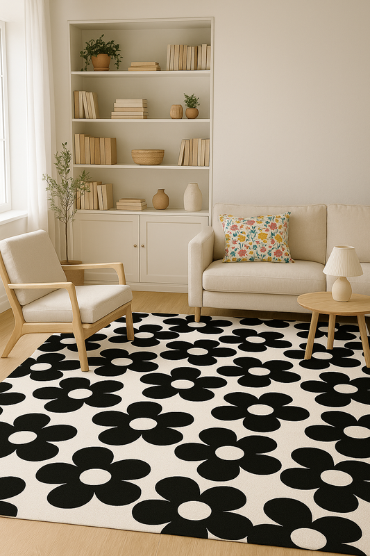 Midnight Petals Area Rugs