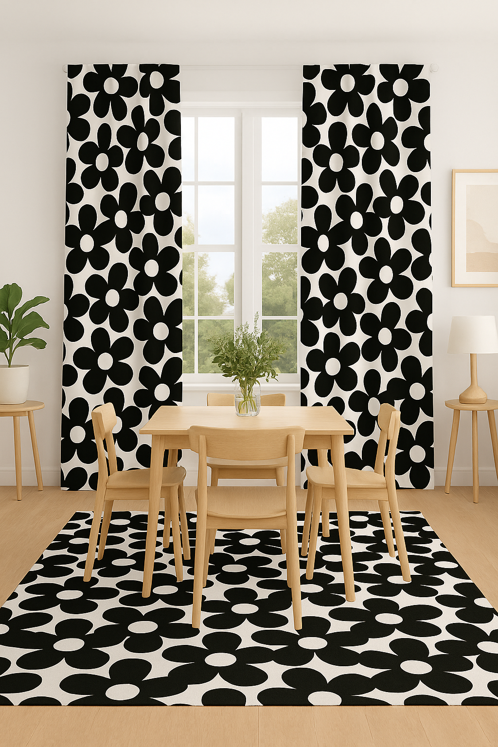 Midnight Petal Curtains