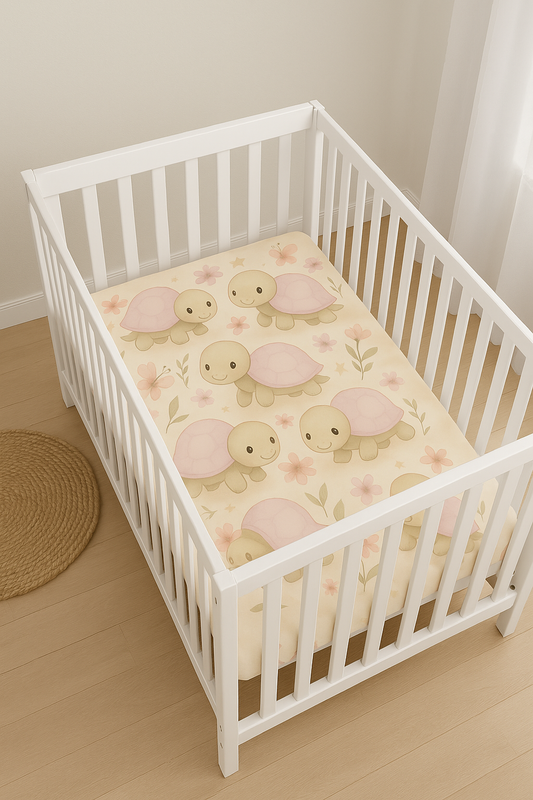 Slow and Sweet Turtle Crib Sheets