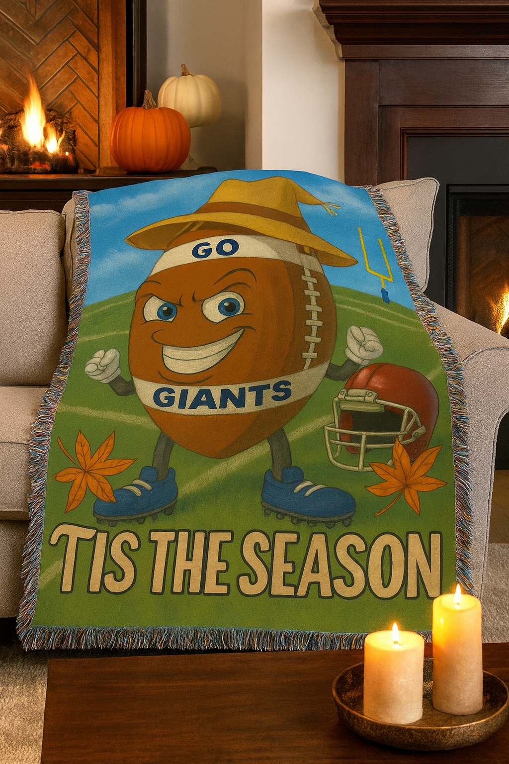 Giants Blue Blitz Woven Blanket