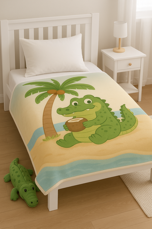 Coconut Cove Alligator Crushed Velvet Fleece Blankets