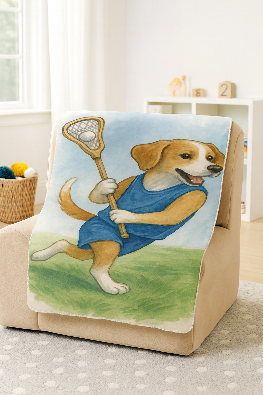Lacrosse Playtime Pup Fleece Sherpa Blanket