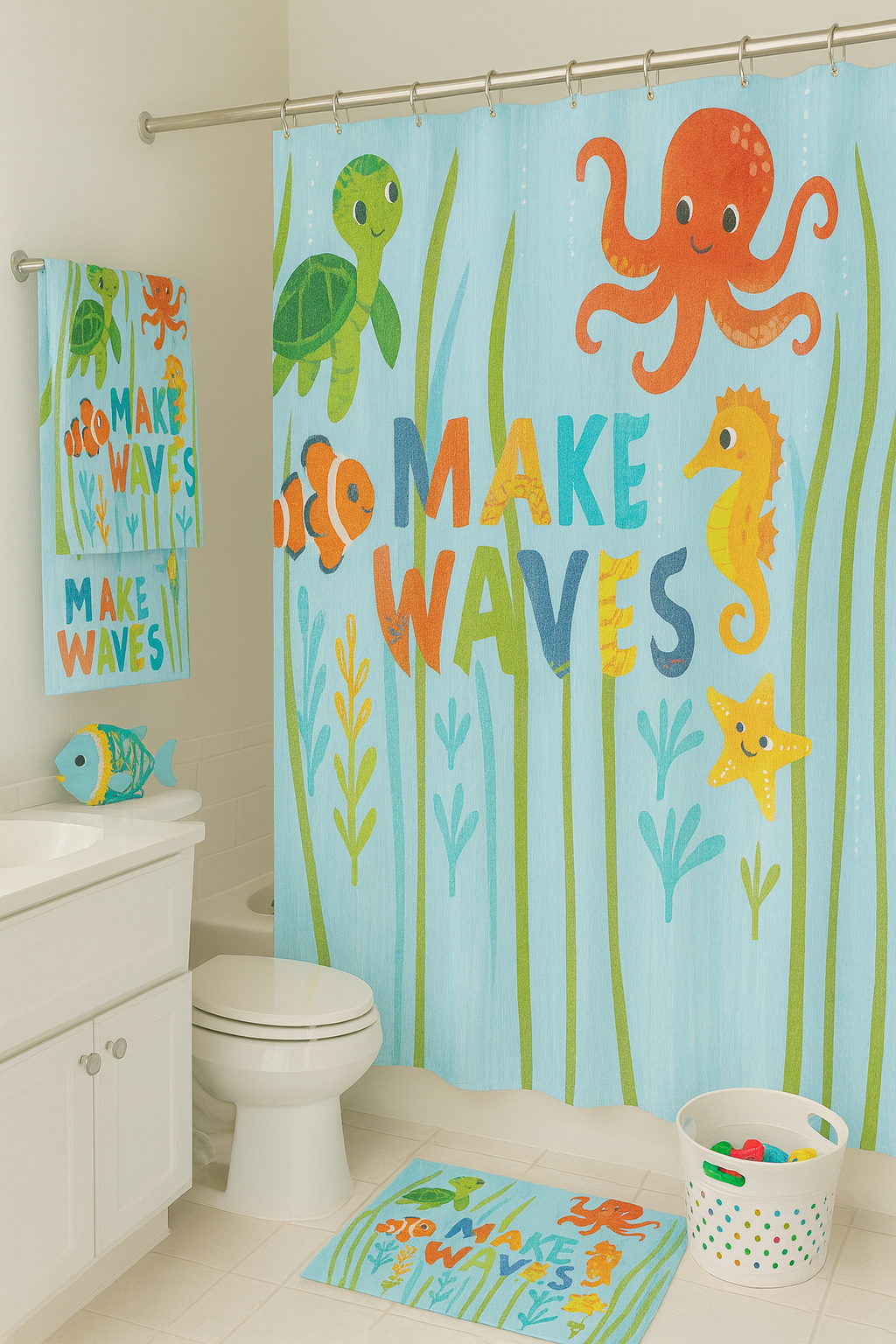 Make Waves Bath Mat