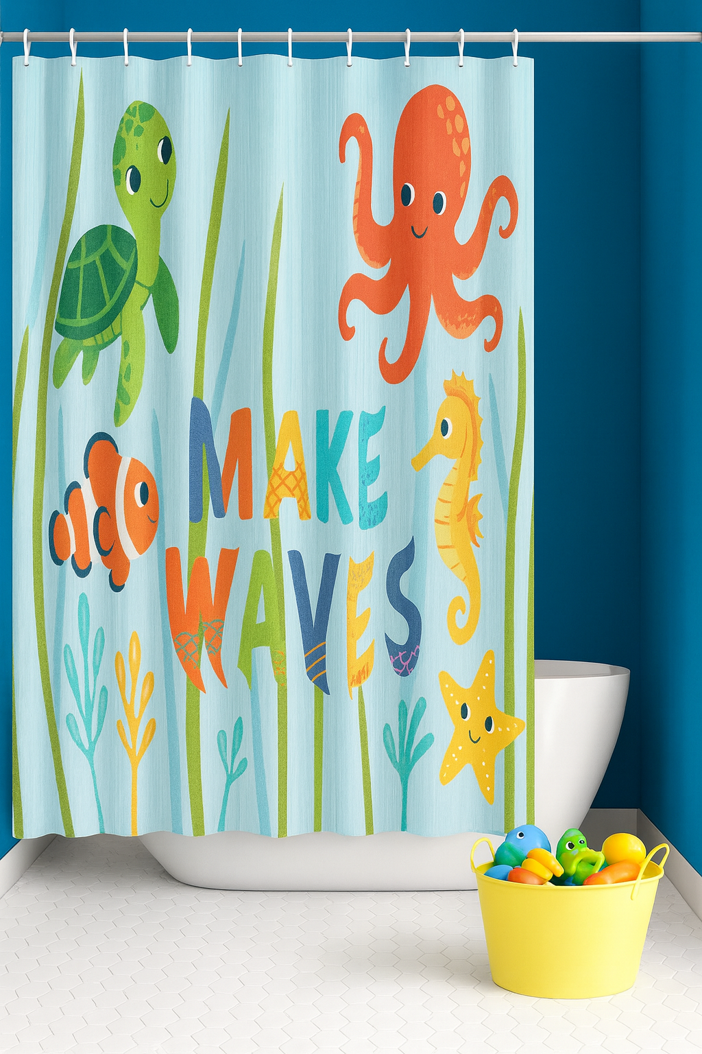 Make Waves Shower Curtains