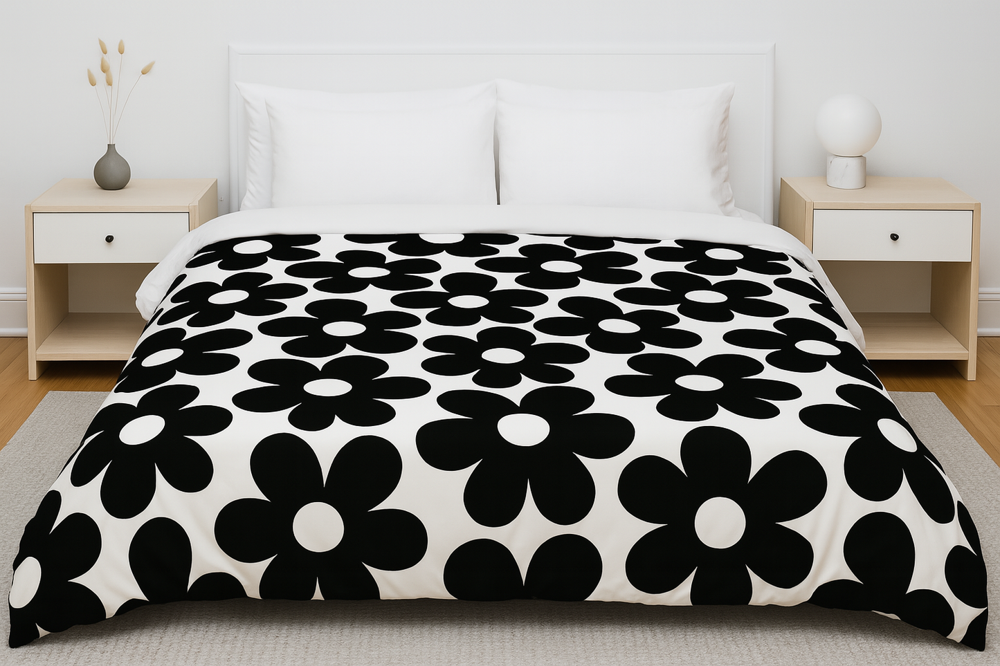 Midnight Petals Duvet Cover Set